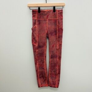 Lululemon Invigorate High-Rise Crop 23" in Crackle Glaze Vintage Orange Larkspur